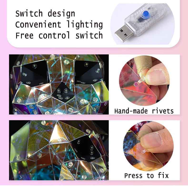 Spooky Ghost LED Lights - 2 Pcs Prismatic Iridescent Halloween Decorations for Indoor Use