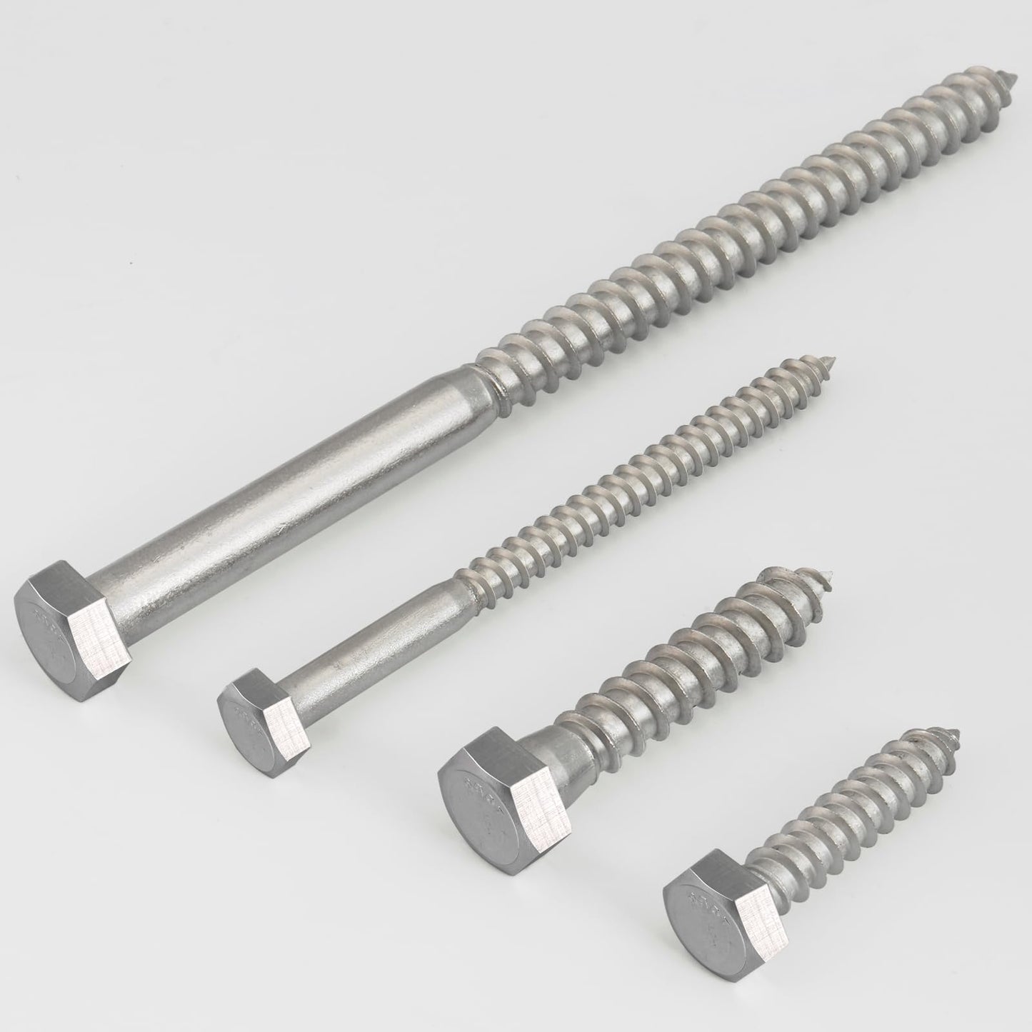 VGBUY 3/8" x 1-1/2" Hex Head Lag Screws 14Pcs, 304 Stainless Steel 18-8 Lag Bolts Wood Screws Heavy Duty Large Screws for TV Mounts, Deck, Boat Repair