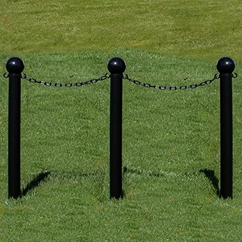 Acrux7 Plastic Chain 82 FT. 1.5 Inch Diameter Black Plastic Chain Link, Light Weight UV Protected Plastic Chain Barrier for Hanging Halloween Fake Chains Decoration, Chains Cosplay