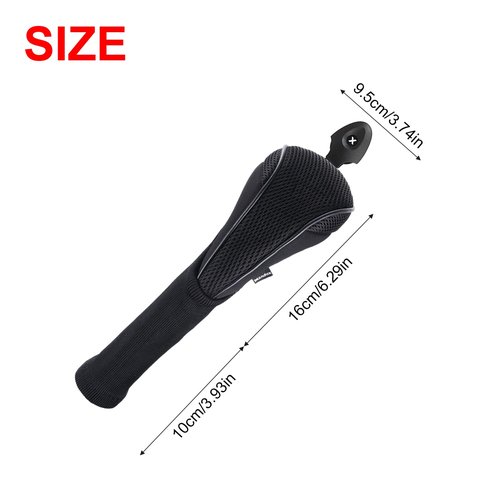 Andux 2 Pack Long Neck Golf Hybrid Club Head Covers Dial No. Tag CTMT-01 Black/Black