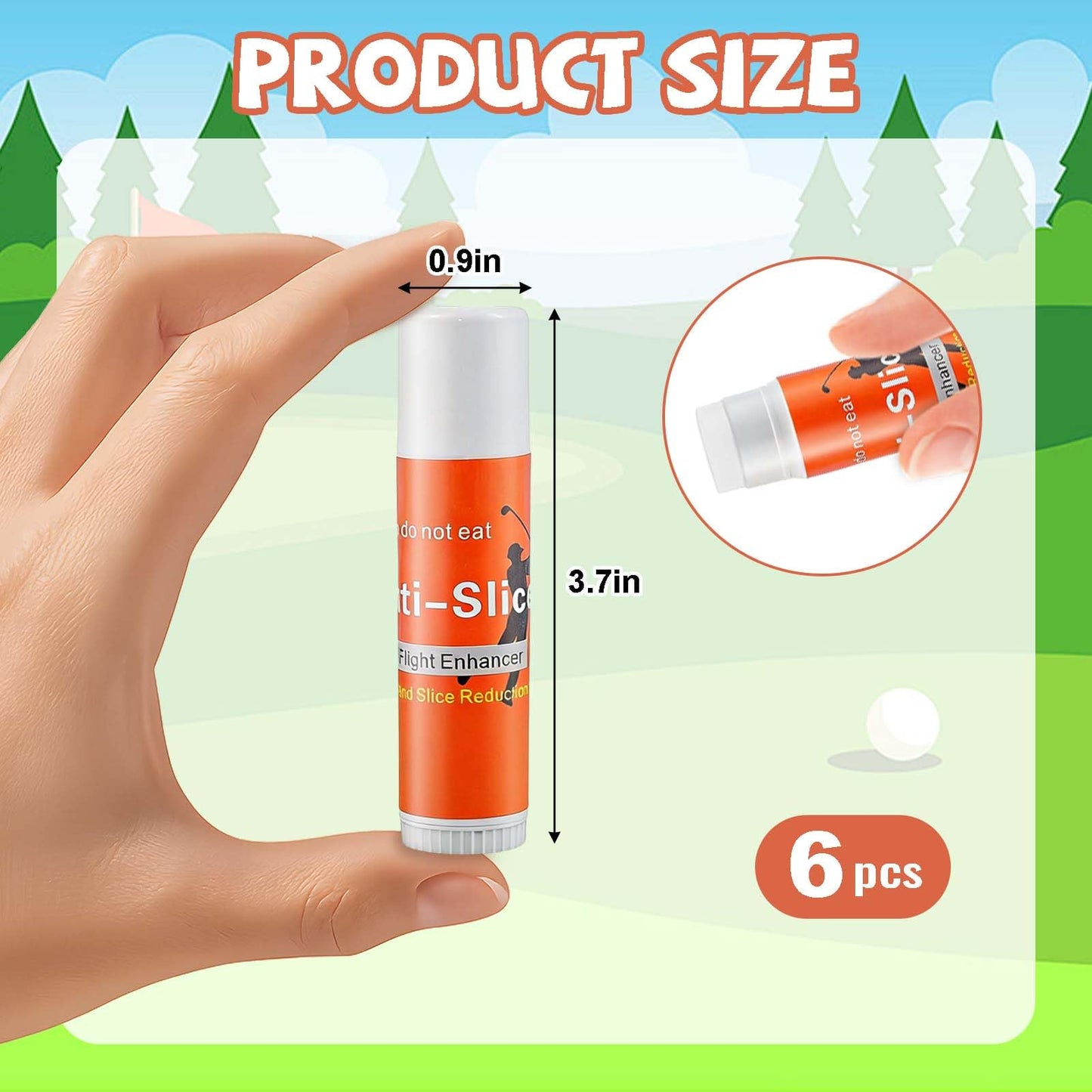 SHILIU 6pcs Anti Slice Golf Stick Anti Hook Compound for Clubs Golf Driver Wax Sticks Reduce Slice & Hook Portable Practice Tool Golf Swing Training Accessory for Beginners & Casual Golfers