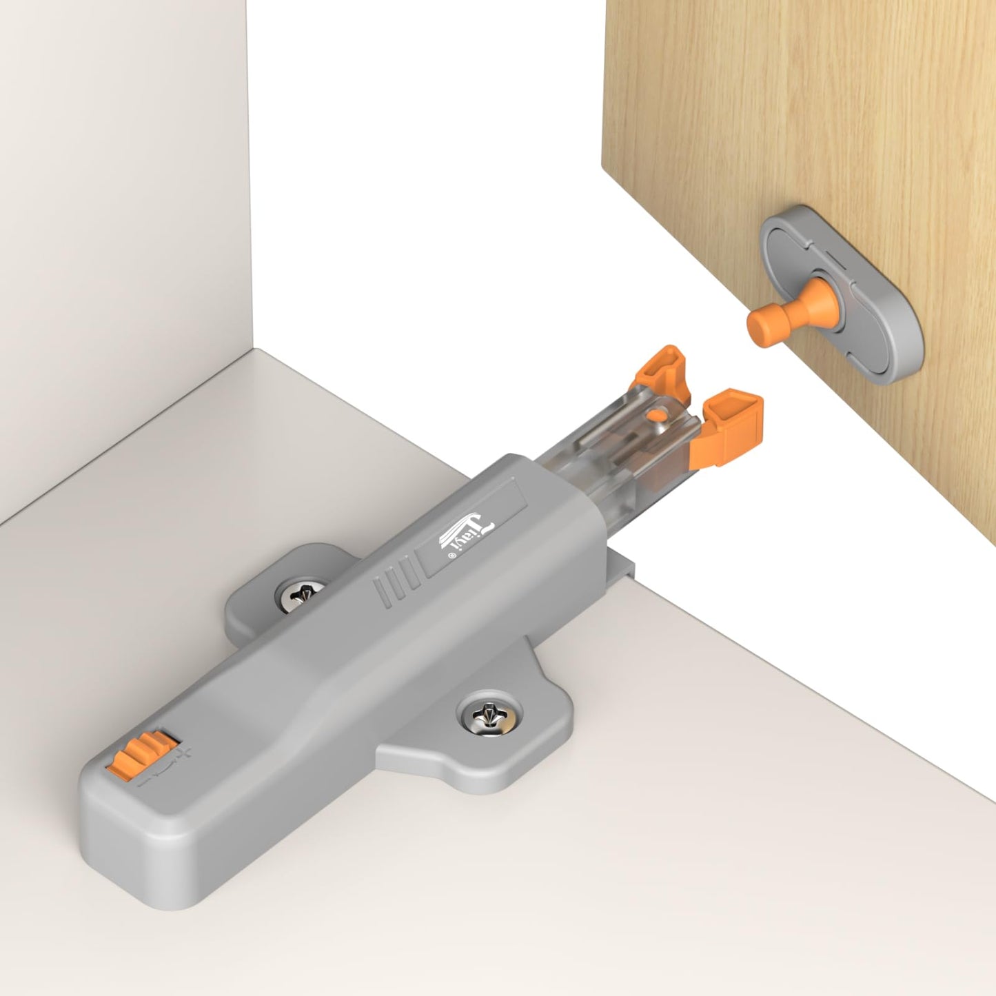 Jiayi Strong Heavy Duty Push Latch, Non-Magnetic RV Hidden Door Cabinet Latches, 2 Pack Push Release Press Out Touch Catch for Door Closure, Push to Open Kitchen Cabinet Hardware