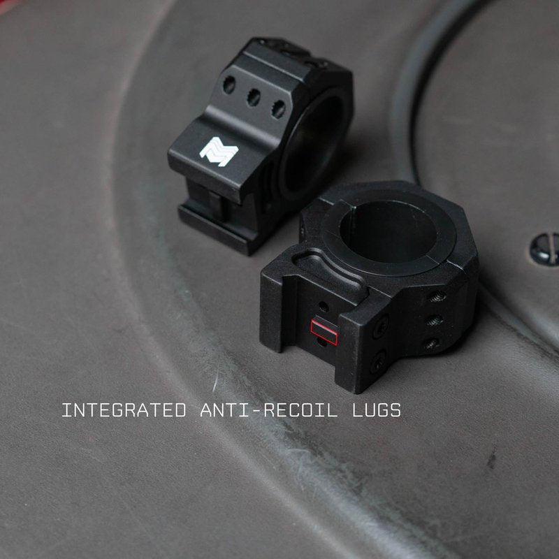 Monstrum Kimera Scope Rings | Includes Detachable Piggyback Red Dot Base | RMR Footprint | 30 mm Diameter | Low Profile 0.85 inch Center Height