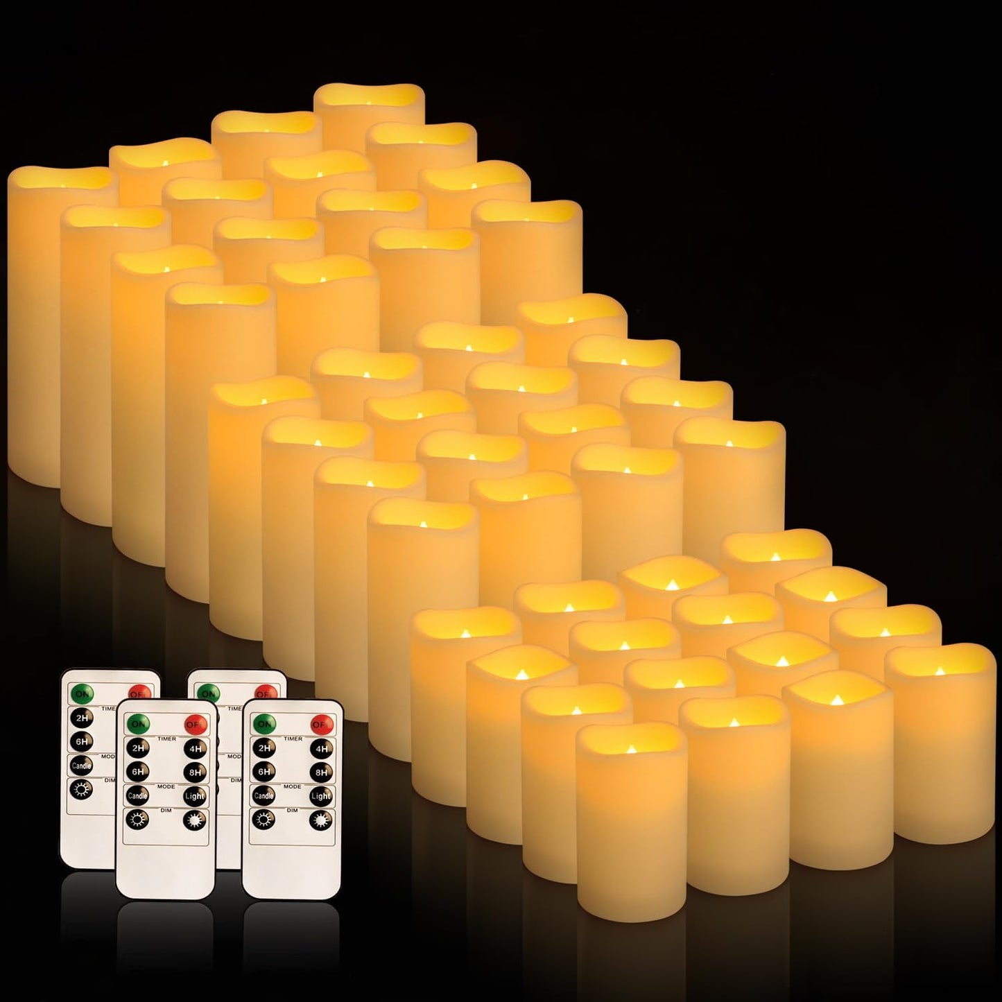 24-Pack Remote Control LED Flameless Candles - 3D Flame Timer Candles for Home, Weddings & Holidays