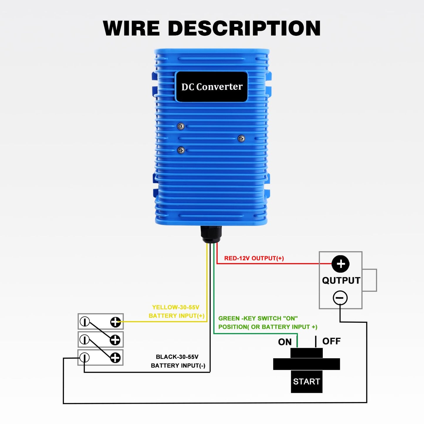 Roykaw Golf Cart Voltage Reducer Regulator,36 or 48V to 12V DC Converter,30A/350Watt, Universal Compatible with EZGO, Club Car, Yamaha and Most Golf Carts