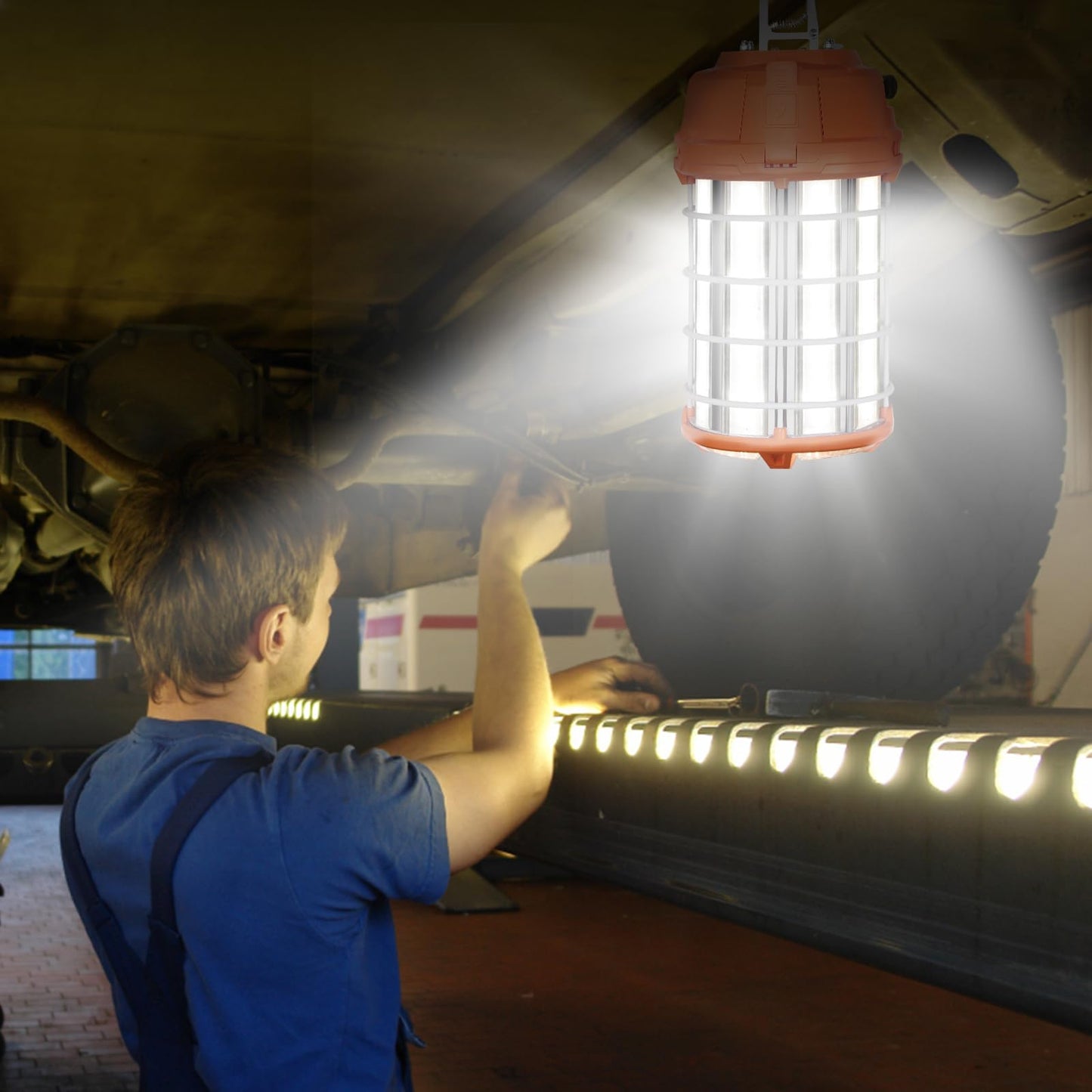 VEVOR LED Temporary Work Light, 150W 20000lm Construction Lights, 5000K Portable Super Bright & Waterproof & Connected Up to 6 lights, Hanging Job Site Lighting for Indoor and Outdoor Lighting