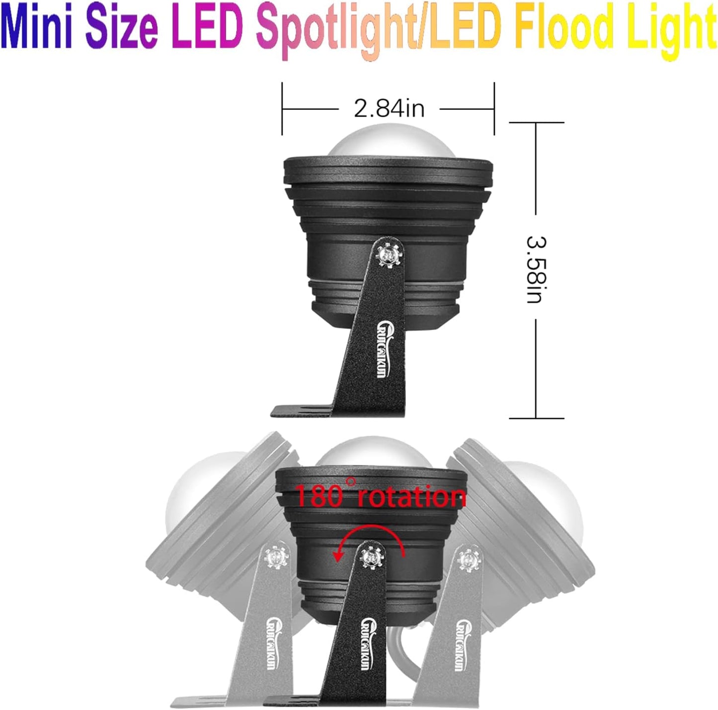 15W Smart Outdoor Colored Spotlights - APP Control, Waterproof Dimmable Garden Lights with Timer & Music Sync