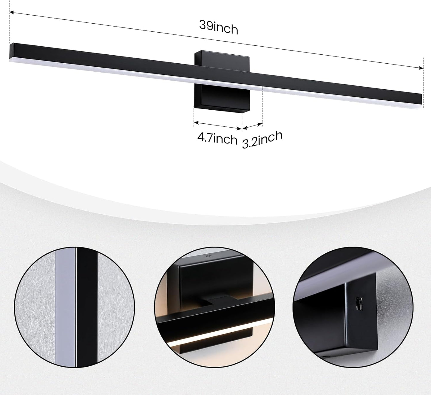 24-Inch Dimmable Gold Bathroom Vanity Light - Modern LED Bar Fixture for Over Mirror