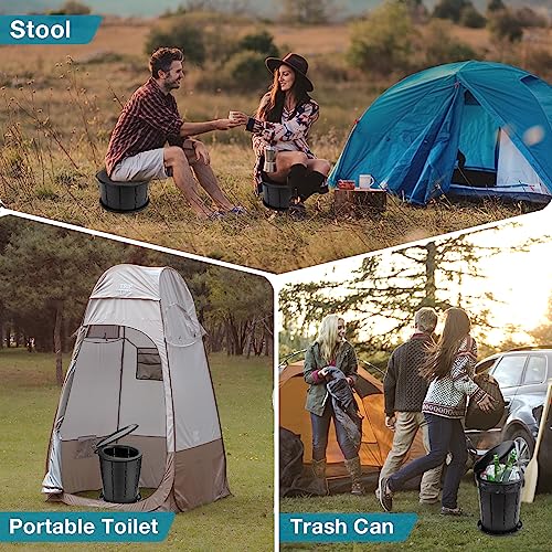 TripTips Carbon Adjustable Height Portable Toilet for Camping – Foldable Travel Rota-Seat