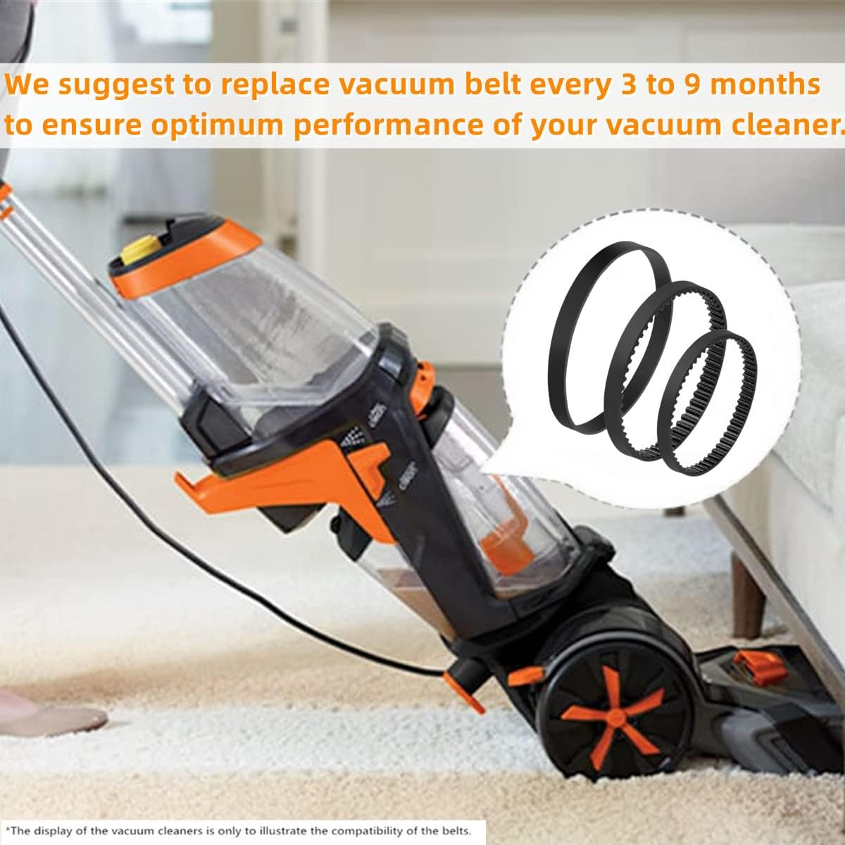 JEDELEOS Replacement Belt Set for Bissell ProHeat 2X Revolution Pet Carpet Cleaner Model 1548 1551 1551W 1550 Series, Replace Parts 1606419, 1606418 and 1606428 (Pack of 4)