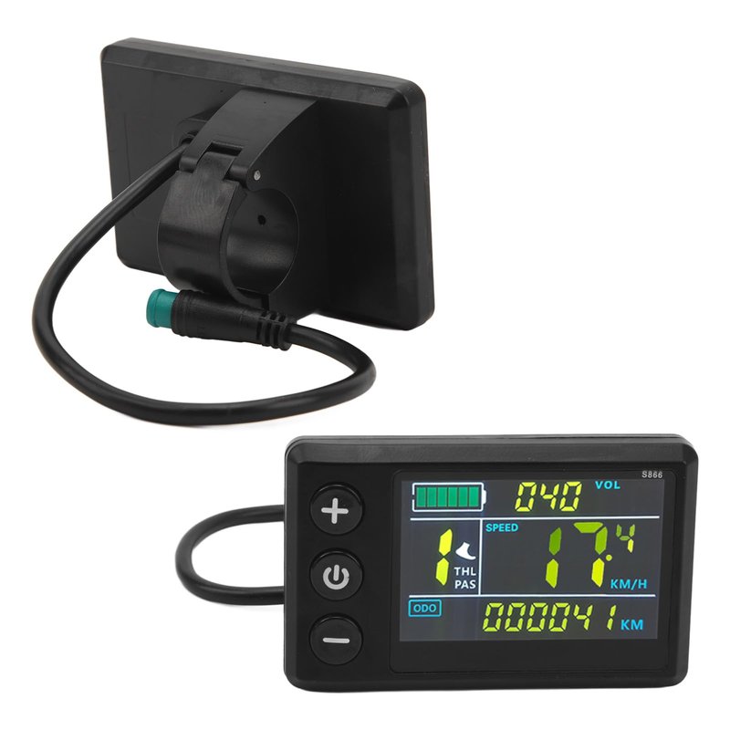 PerGar Electric Bicycle LCD Display Instrument, Abs Waterproof LCD s866 Electric Scooter Display, 5 pin Plug Electric Bicycle Color Display Control Panel for Electric Bicycle Scooter