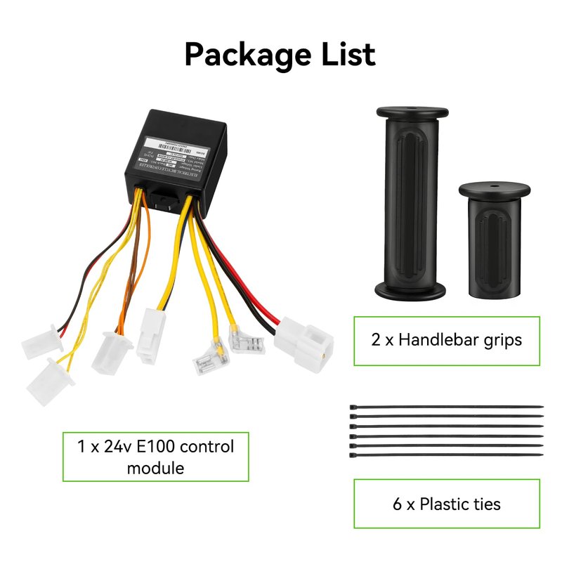 XIKOBY E100 Controller Replacement for Razor E100 E125 (V10+) E175 (V18+) Electric Scooter, Control Module and Handlebar Grips for E150 Part ZK2400-DP-LD-ROHS ZK2400-DP-FS-ROHS