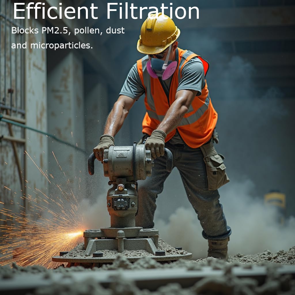 Amonanak Respirator Mask with 2097 Filters, Paint Mask Reusable Welding Face Respirator Mask 2 pack