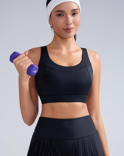 RUNNING GIRL Sports Bras for Women High Imapct, Adjustable Straps Molded Cup Sports Bra High Support Workout Yoga Bra(WX3115Black,L)