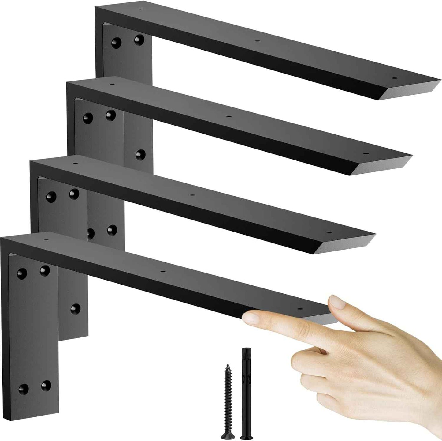 16-Inch Heavy Duty Countertop Support Brackets - 3 Pack for Granite, Quartz & Wood