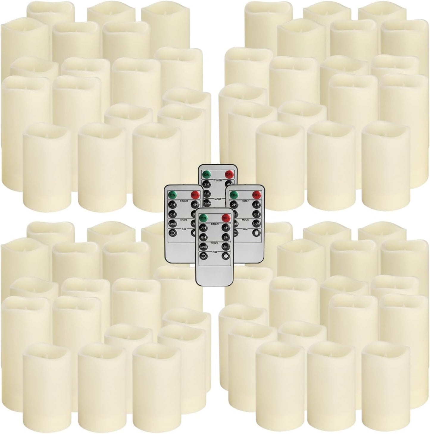 24-Pack Waterproof Flameless LED Candles with Remote & Timer – 4", 5", 6" Sizes for Halloween & Weddings