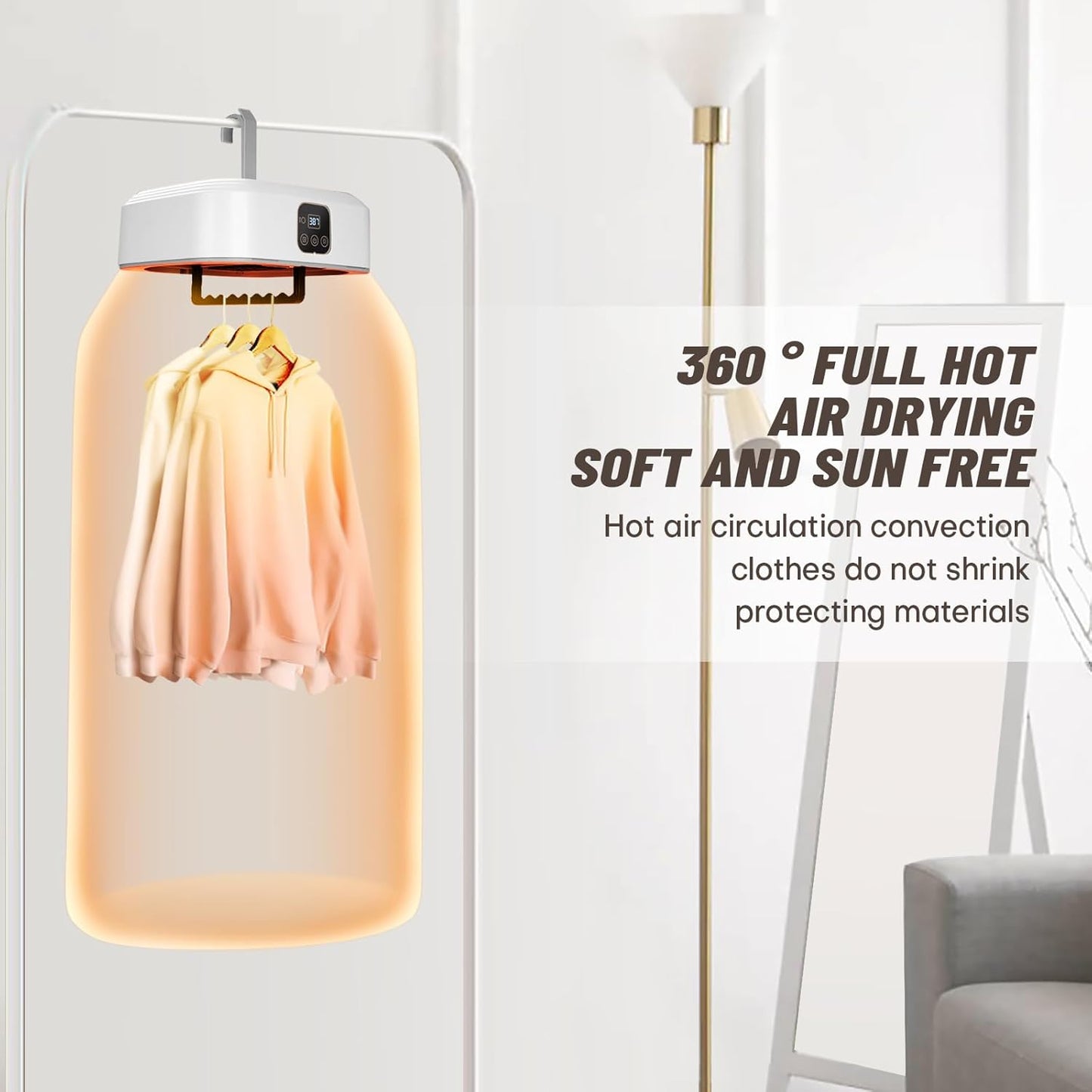 Portable Mini Clothes Dryer with Remote Control - Compact Electric Drying Machine for Travel & Home