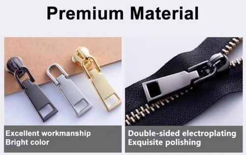 AKTIOIN Metal Zipper Repair Kit - No Sewing Required Detachable Zip Heads for Jackets, Bags & More | #5 Black