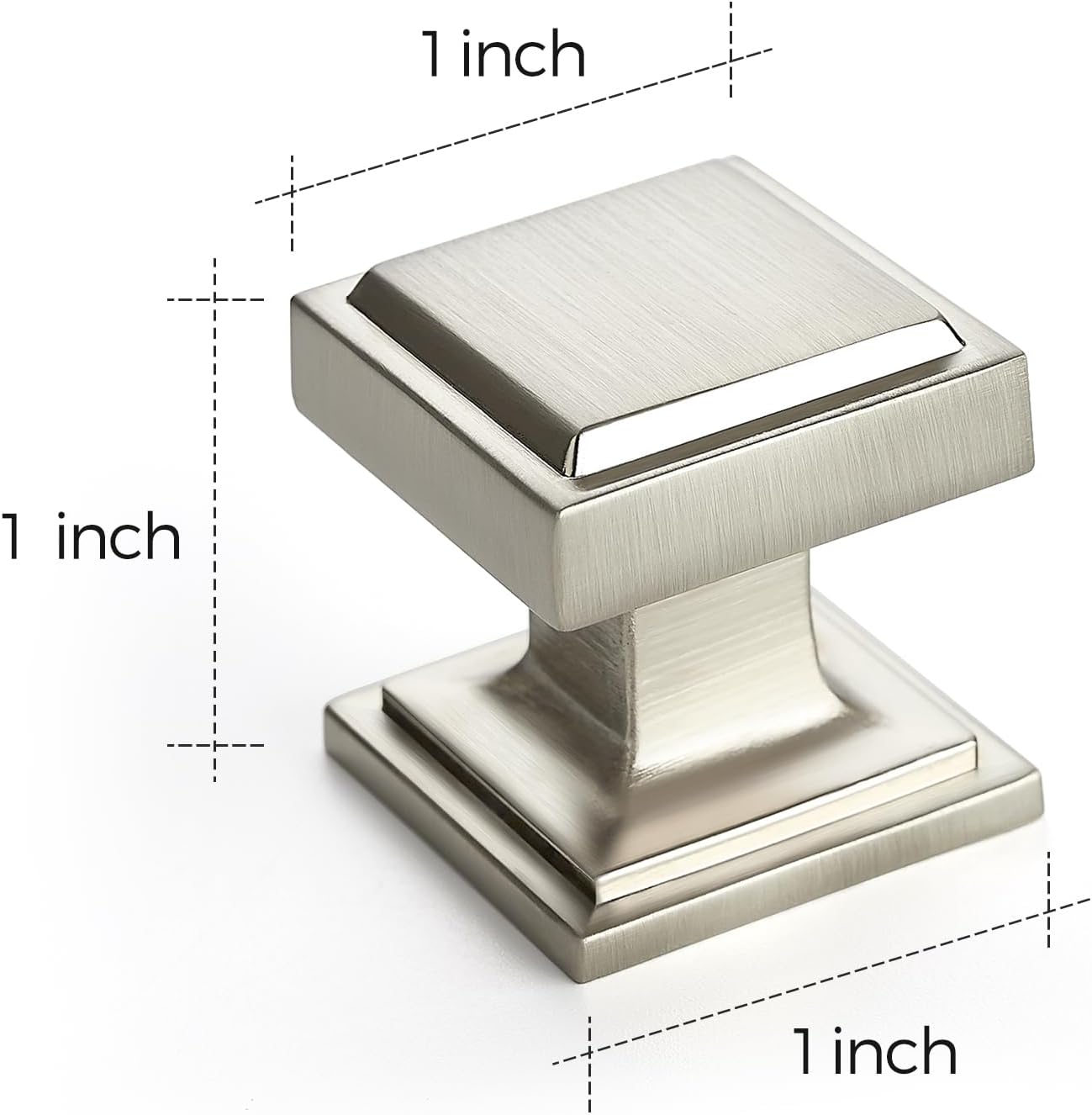 30 Pack Matte Black Square Kitchen Cabinet Knobs - Modern Zinc Drawer Pulls & Handles