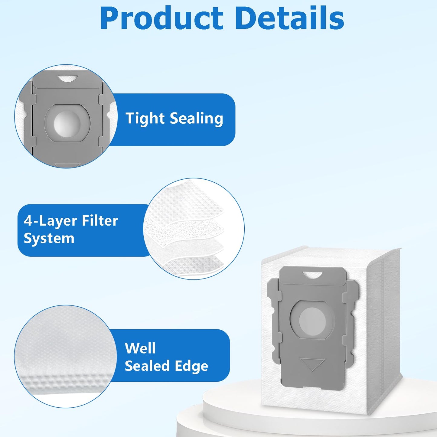 14 Pack Replacement Vacuum Bags Compatible with iRobot Roomba i & s & j Series i7, i7+, i3, i3+, i1+, i4, i4+, i6, i6+, i8, i8+, j6, j6+, j7, j7+, s9+ Combo i5, j5, j8+, j9+ Automatic Dirt Disposal