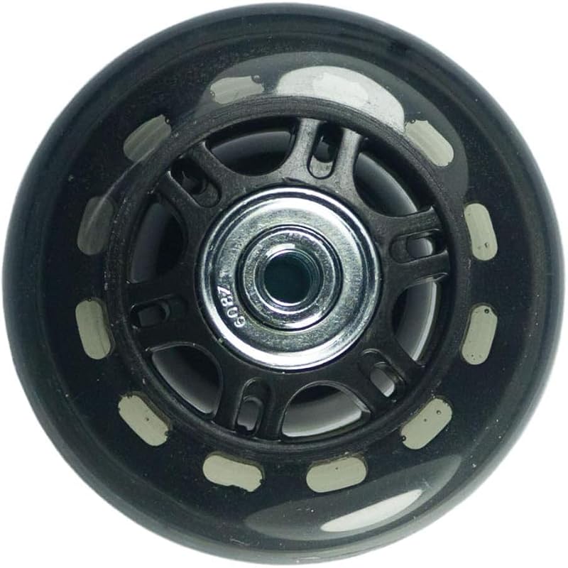 70x6x24mm Inline Skate Replacement Wheels for Luggage & Skates - Black & Clear, 2 Sets