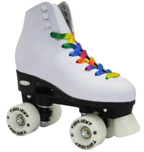 Epic Skates Epic Allure Light-Up Quad Roller Skates, White, Youth 2