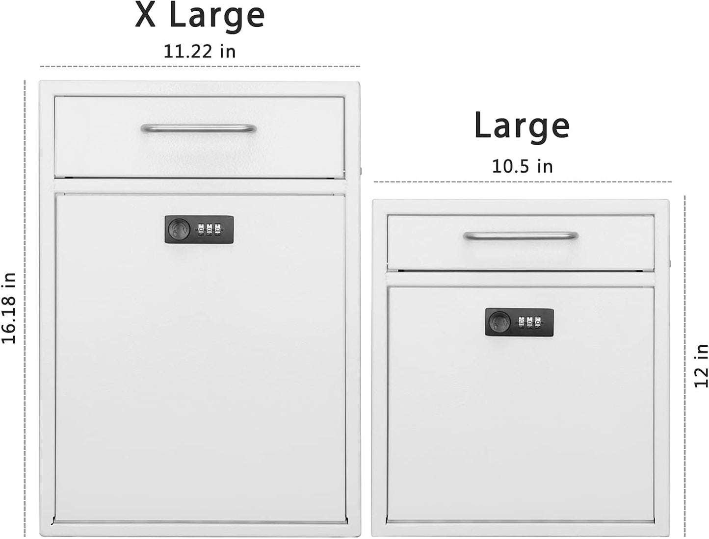 Secure Wall-Mount Mailbox with Lock | KYODOLED Large Steel Drop Box, Black, 16.2H x 11.22L x 4.72W