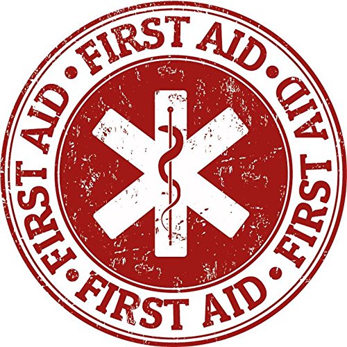 First Aid Emergency Symbol Vinyl Sticker Decal - 5 x 5 Inch Weatherproof