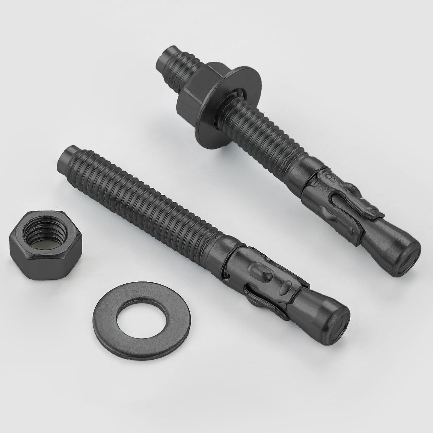 Wensilon 10Pcs 5/16x4 Inch Standard Fasteners for Heavy-Duty Black Wedge Anchors for Cement and Concrete