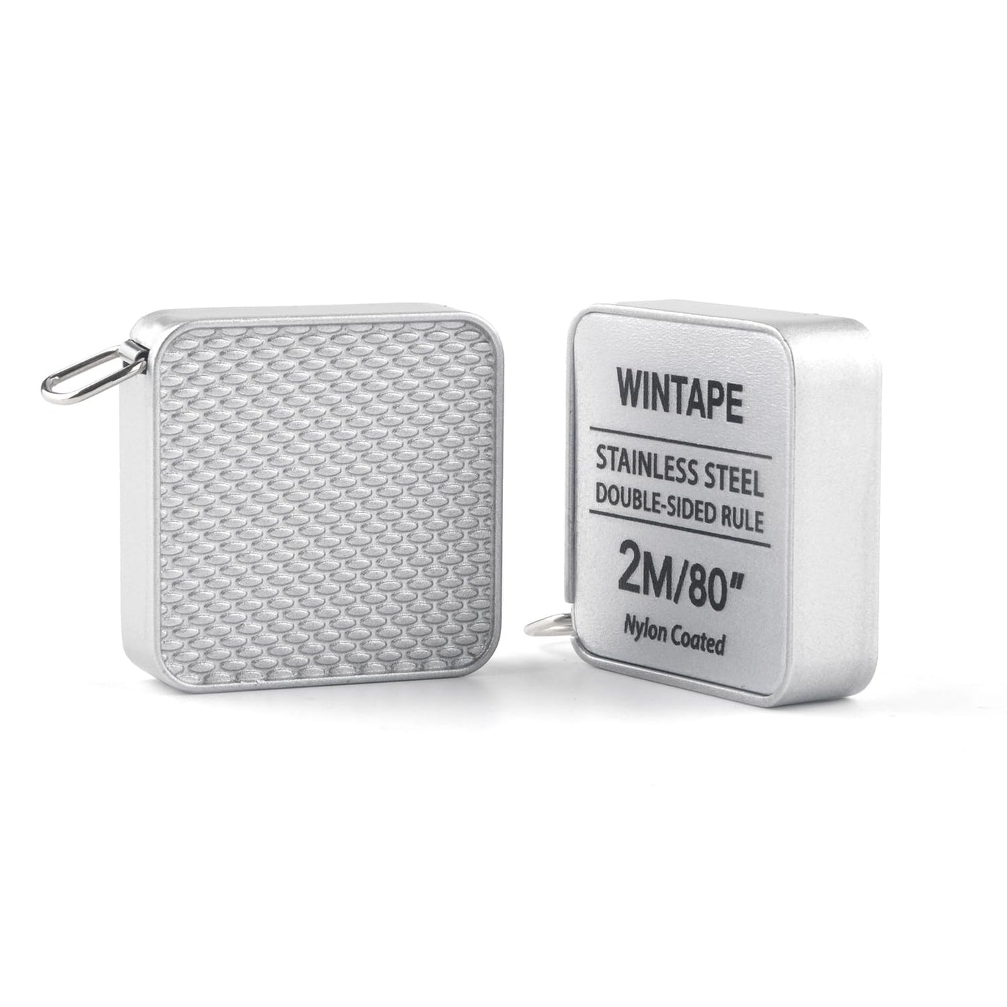 Mini Square Tape Measure, Small Retractable Nylon Coated Dual Sided 80 Inch / 2 M Measuring Tape, Silver Measure Tape