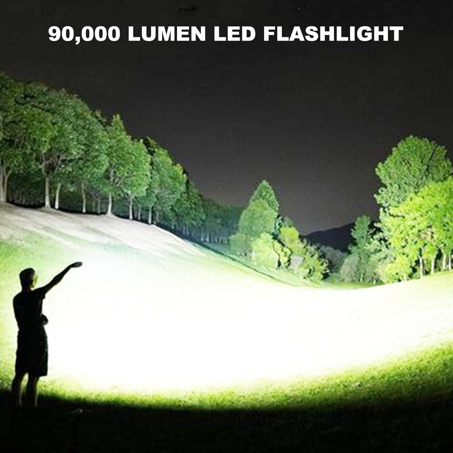 High Lumens 90,000LM Rechargeable LED Flashlights - 3 Pack, 5 Modes, Waterproof for Home & Camping