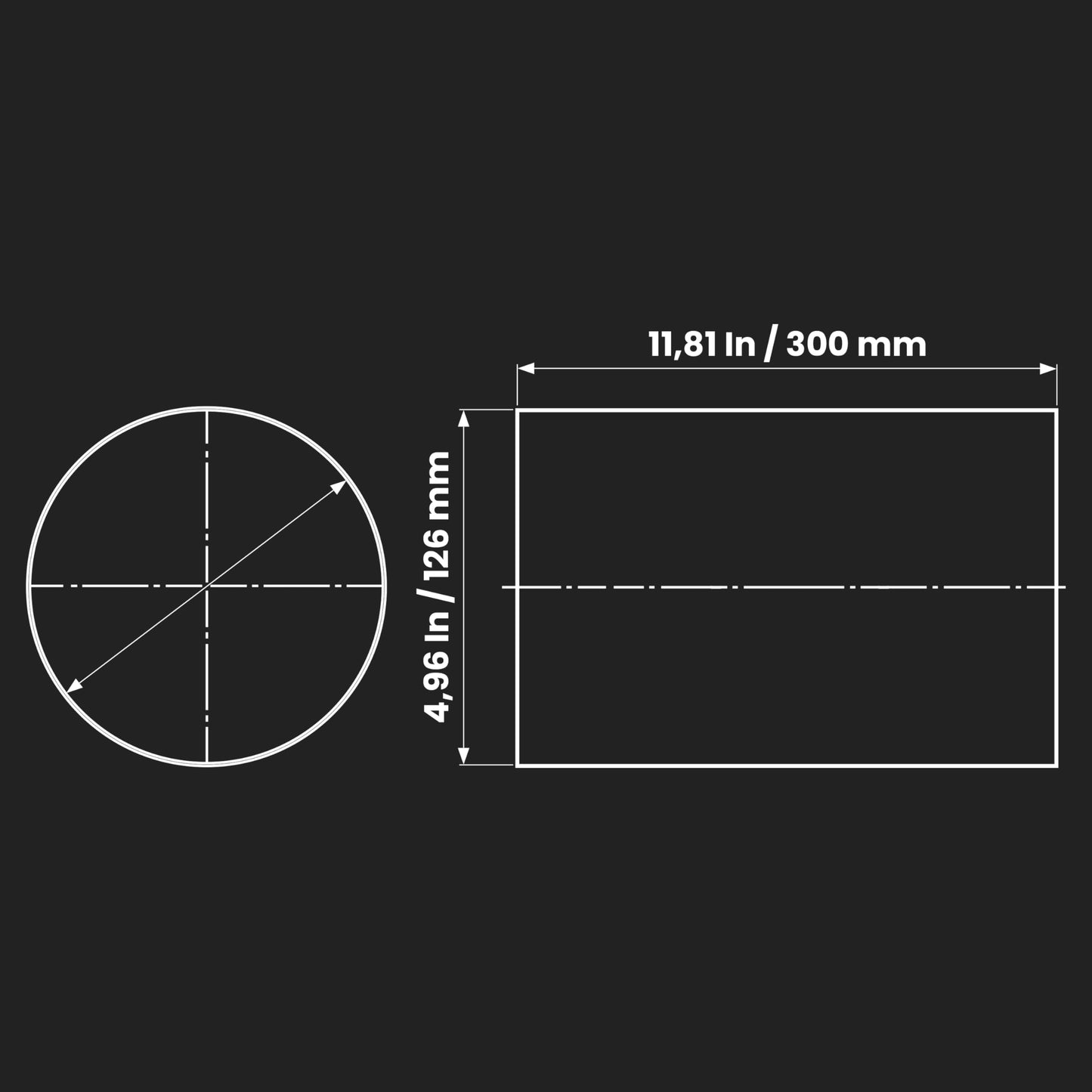 5" Inch Round Straight Plastic Ventilation Duct - 12" Inch Long Rigid Ducting Vent - Replacement Pipe, Extension, Fresh Air Circulation - Through-Wall Vent Duct, Straight Plastic Pipe for HVAC Ducting