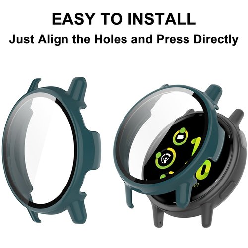 HXFRTYU 8 Pack Case for Garmin Vivoactive 6 Screen Protector, Hard PC Bumper Overall Protective Tempered Glass Cover Accessories for Garmin Vivoactive 6 SmartWatch