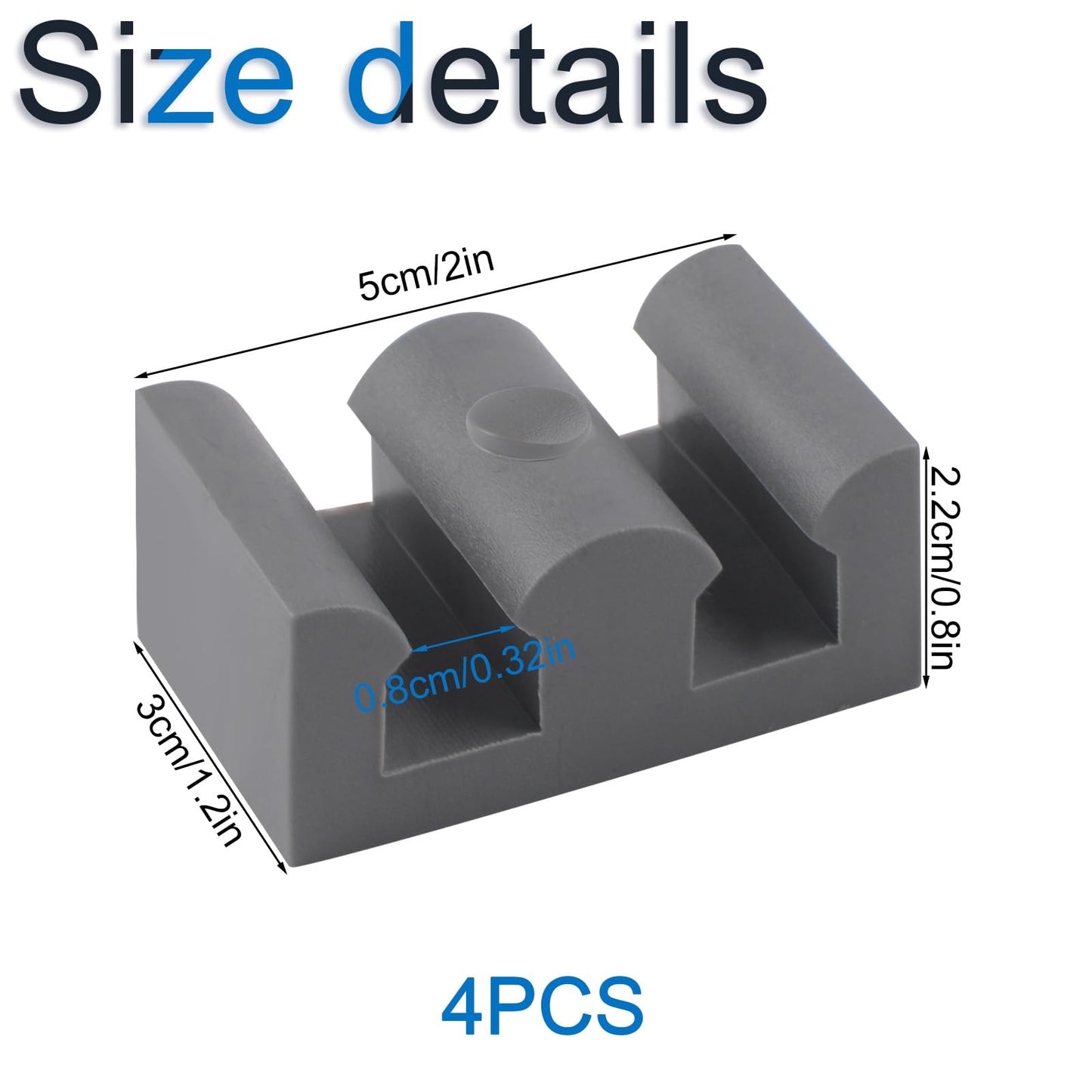 INCREWAY 4PCS Framed Sliding Silicone Door Bumpers Suitable for All Kinds of Shower Glass Moving Doors, Clear Shower Doors (Grey)