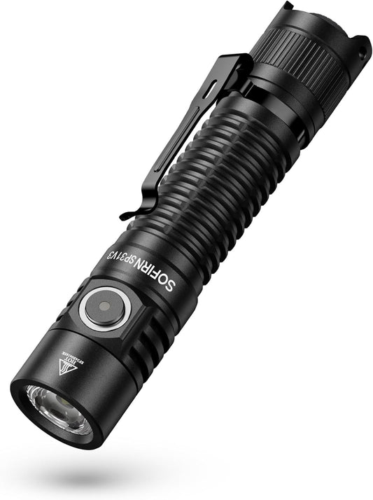 2000 Lumen Rechargeable Tactical Flashlight - Sofirn SP31 V3.0, IP68 Waterproof, EDC & Emergency Ready