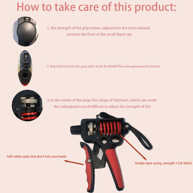 1 Piece, 11 lbs - 360 lbs, Forearm Strengthener, Adjustable Grip TrainerGrip Strengthener. Comes with a small cord for easy carrying, wrist guards for wrist protection, and lubricant for product maintenance.