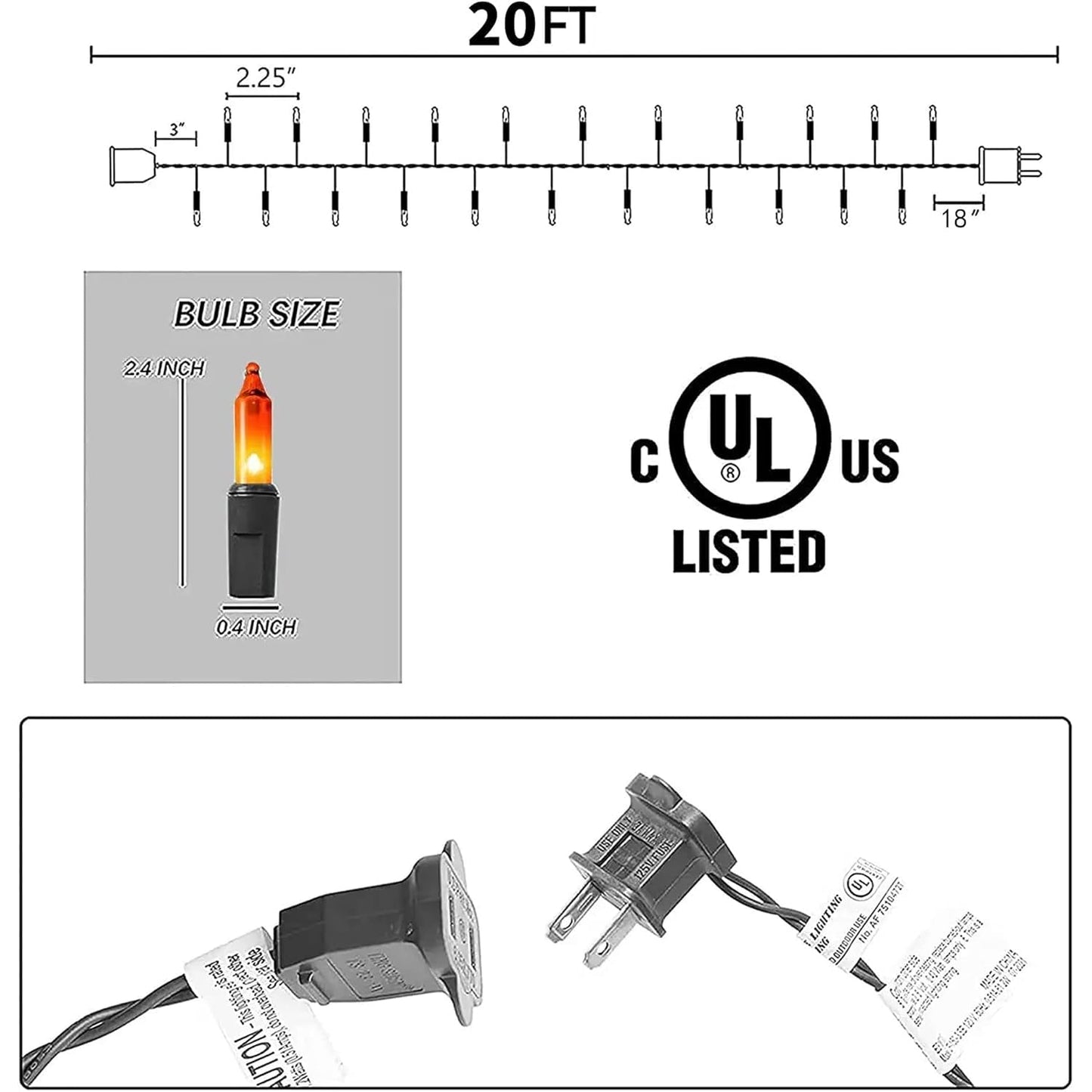 Dazzle Bright Purple Orange and Green Halloween Lights, 20FT 100 Count Mini String Lights, Waterproof Halloween Decorations for Outdoor Indoor Patio Home Party Garden Yard Decor