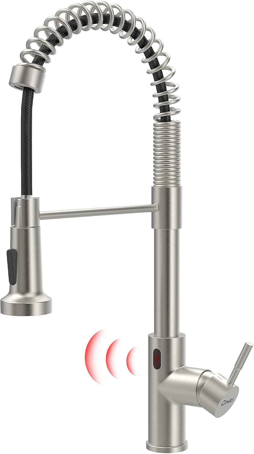 Matte Black Kitchen Faucet with Soap Dispenser - Commercial Single Handle Pull Down Sprayer