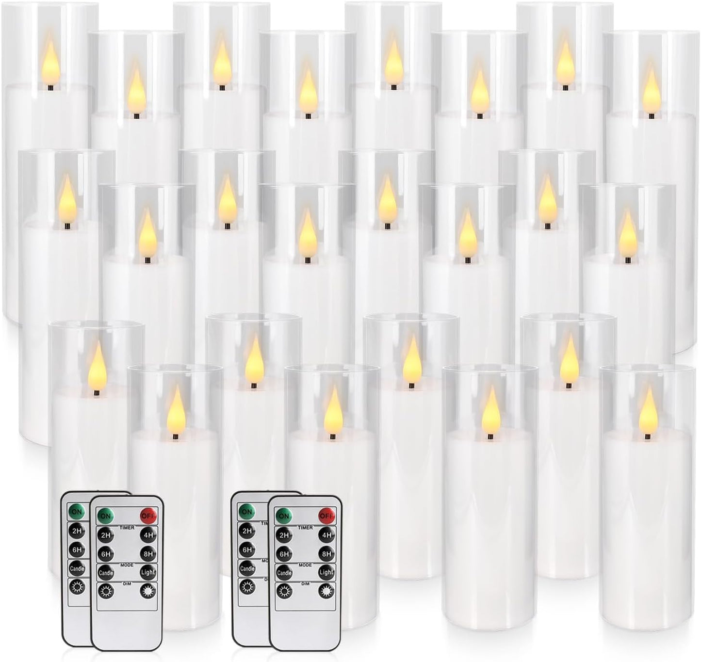 24-Pack Waterproof Flameless LED Candles with Remote & Timer – 4", 5", 6" Sizes for Halloween & Weddings