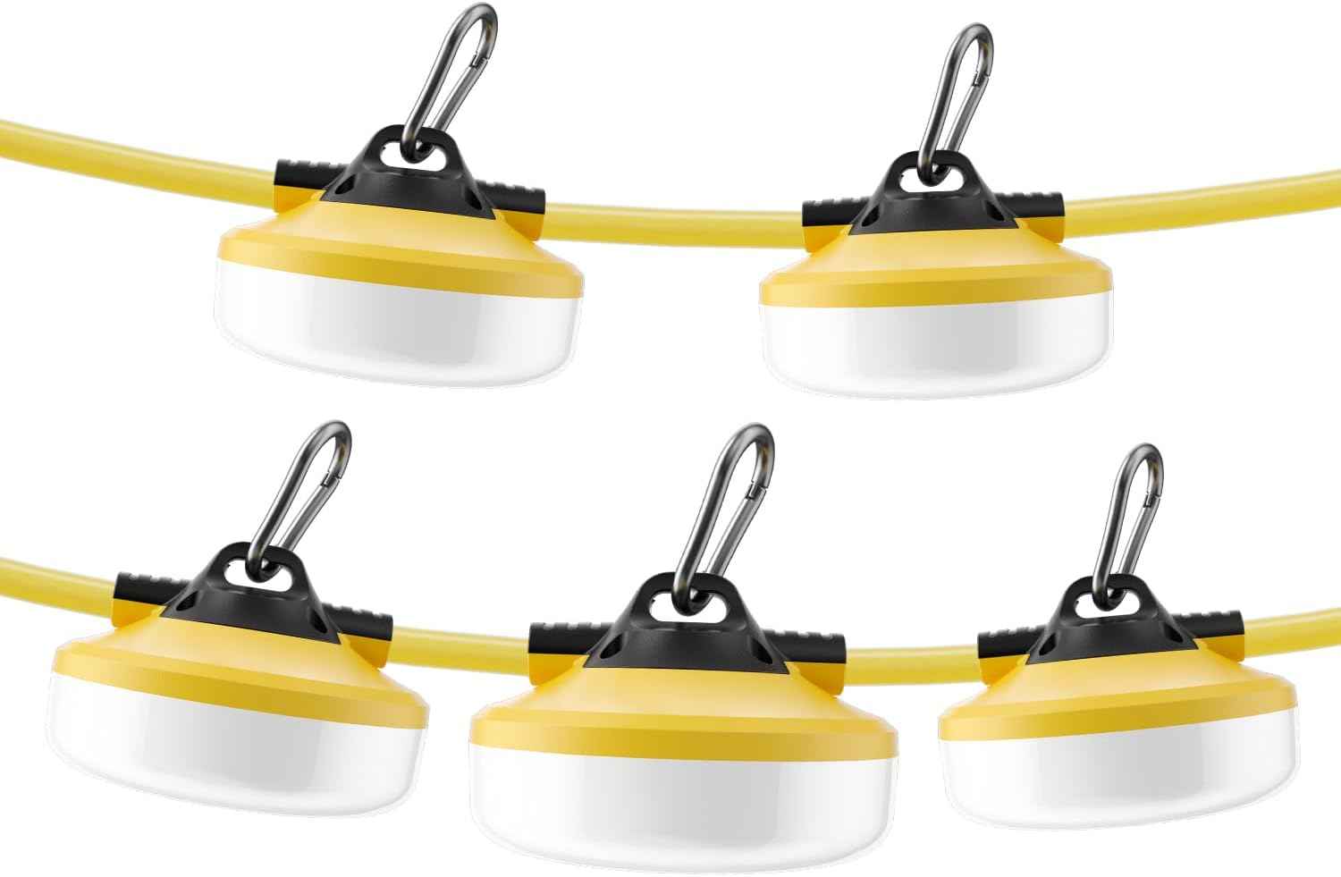 50FT LED Construction String Lights - 5000LM Daylight, IP65 Waterproof, 50W Temporary Work Lighting for Indoor/Outdoor Use