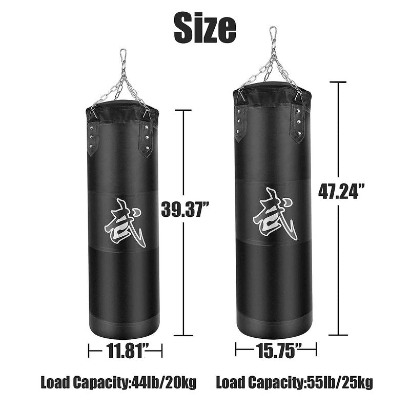 Prorobust Heavy Punching Bag for Man Women & Kids, Unfilled Boxing Bag Set with Punching Gloves, Chain, Ceiling Hook for MMA, Kickboxing, Muay Thai, Karate, Taekwondo (4ft, Black)