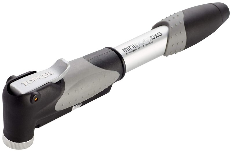 Topeak Dual DXG Mini Pump with Smart Head and in-Line Gauge - Black/Silver