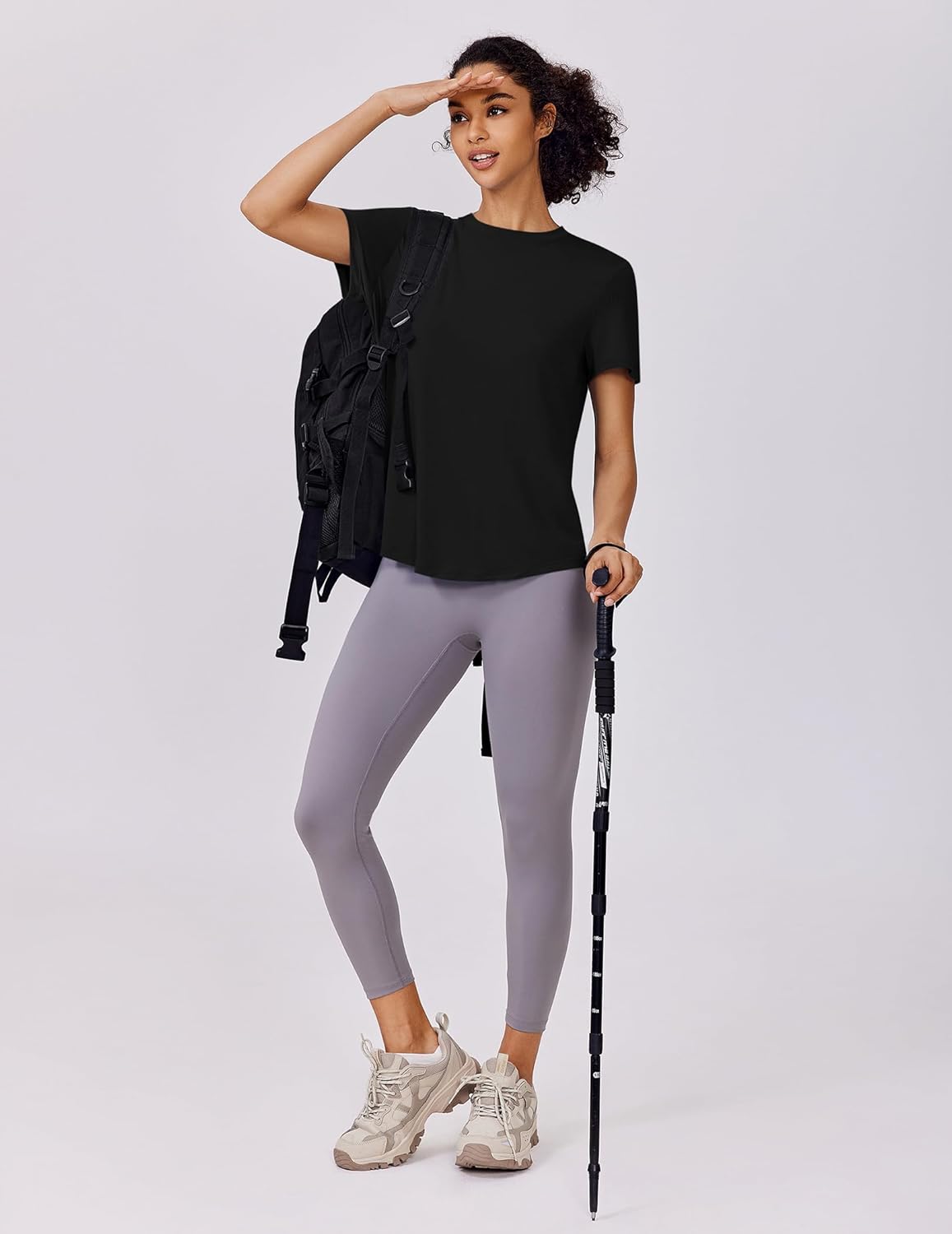 PINSPARK Soft Workout Tops for Women - Quick Dry Athletic Tee with UPF 50+ Sun Protection | Ideal for Running, Hiking, Travel