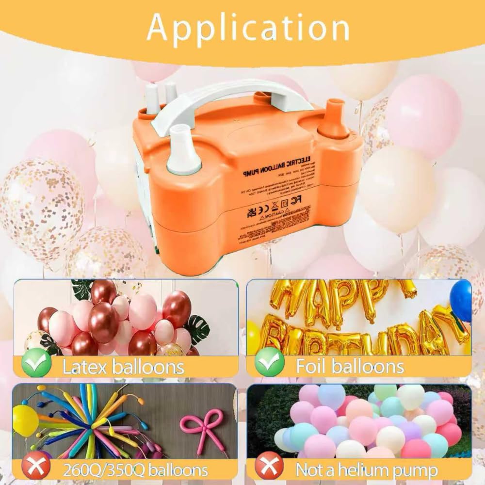 Electric Balloon Pump,4-in-1 Portable Electric Air Balloon Blower Machine for All Balloons, Air Pump for Sports Balls, Inflator& Deflator for Inflatables