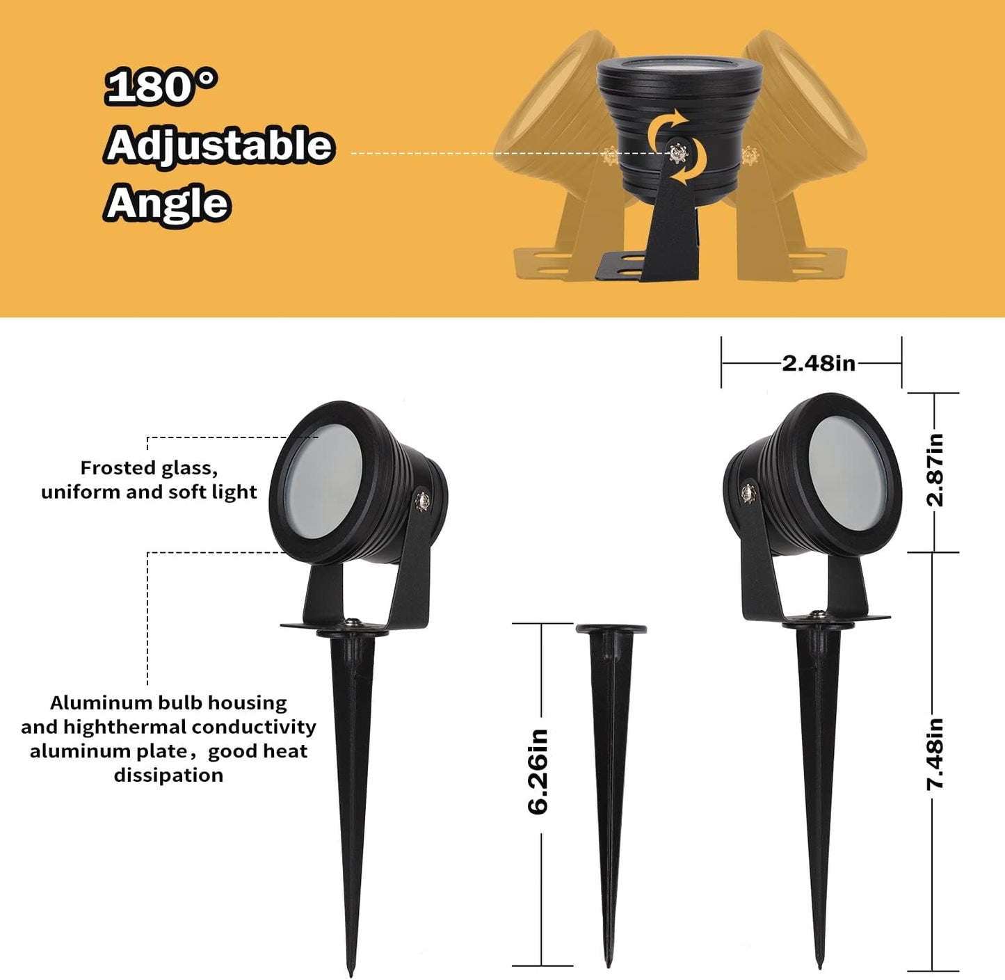 15W Smart Outdoor Colored Spotlights - APP Control, Waterproof Dimmable Garden Lights with Timer & Music Sync