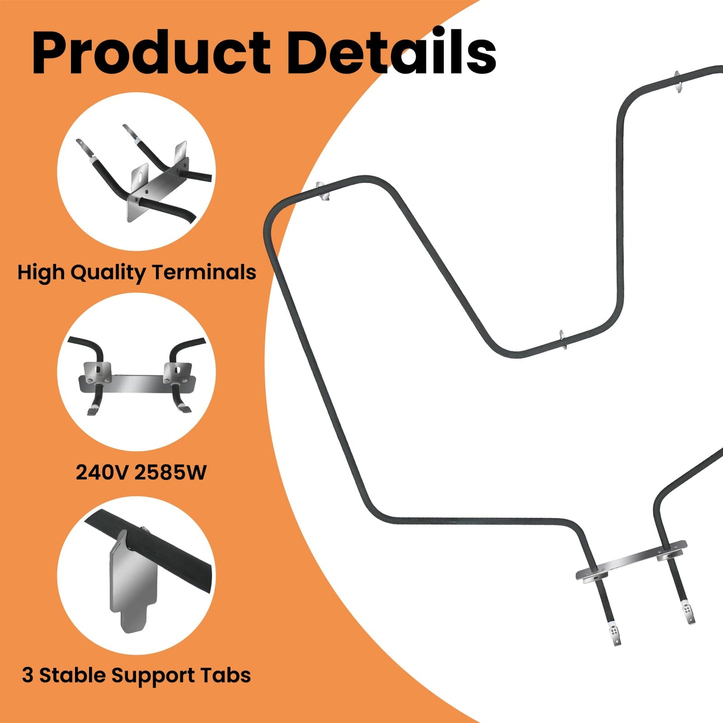 KTXzxdr WB30X46987 WB44K10005 Baking Element Compatible with GE Range, Replacement AP2030964,824269,WB44K10001,AH249238,EA249238,PS249238