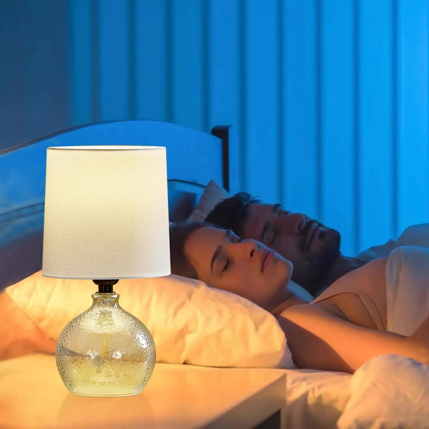 Boho Table Lamps Set of 2 - 13.5" Rustic Ceramic Bedside Lamps for Bedroom & Living Room