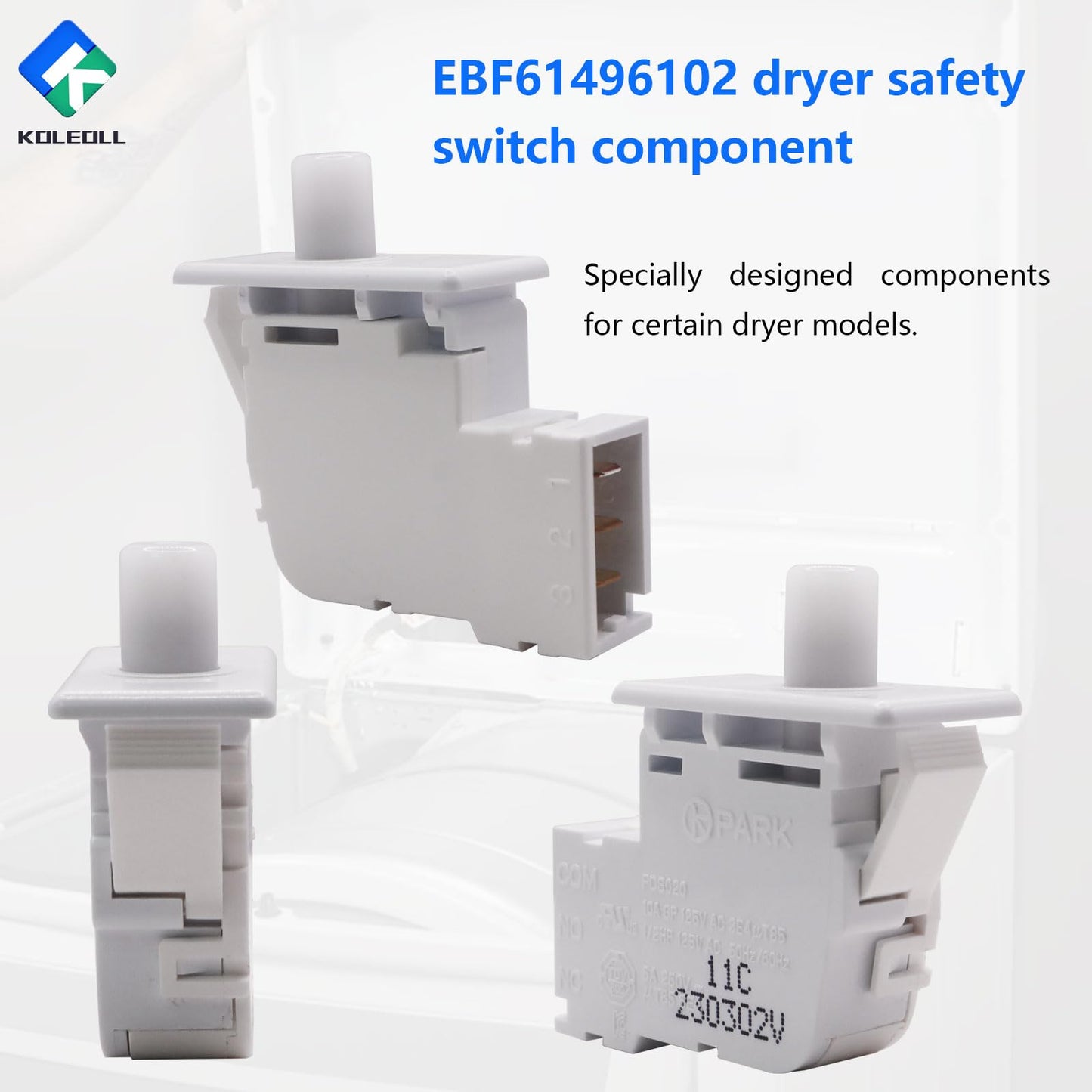 EBF61496102 Dryer Safety Switch Assembly Compatible with LG Kenmore Replaces 6601EL3001A EBF63134603 AP7013115 PS16551445 EAP16551445