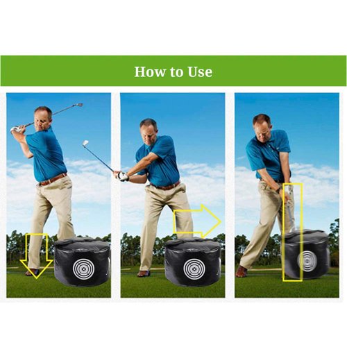 TuhooMall Hitting Bag Golf Impact Power Smash Bag Swing Training Aids Waterproof Durable (Yellow)