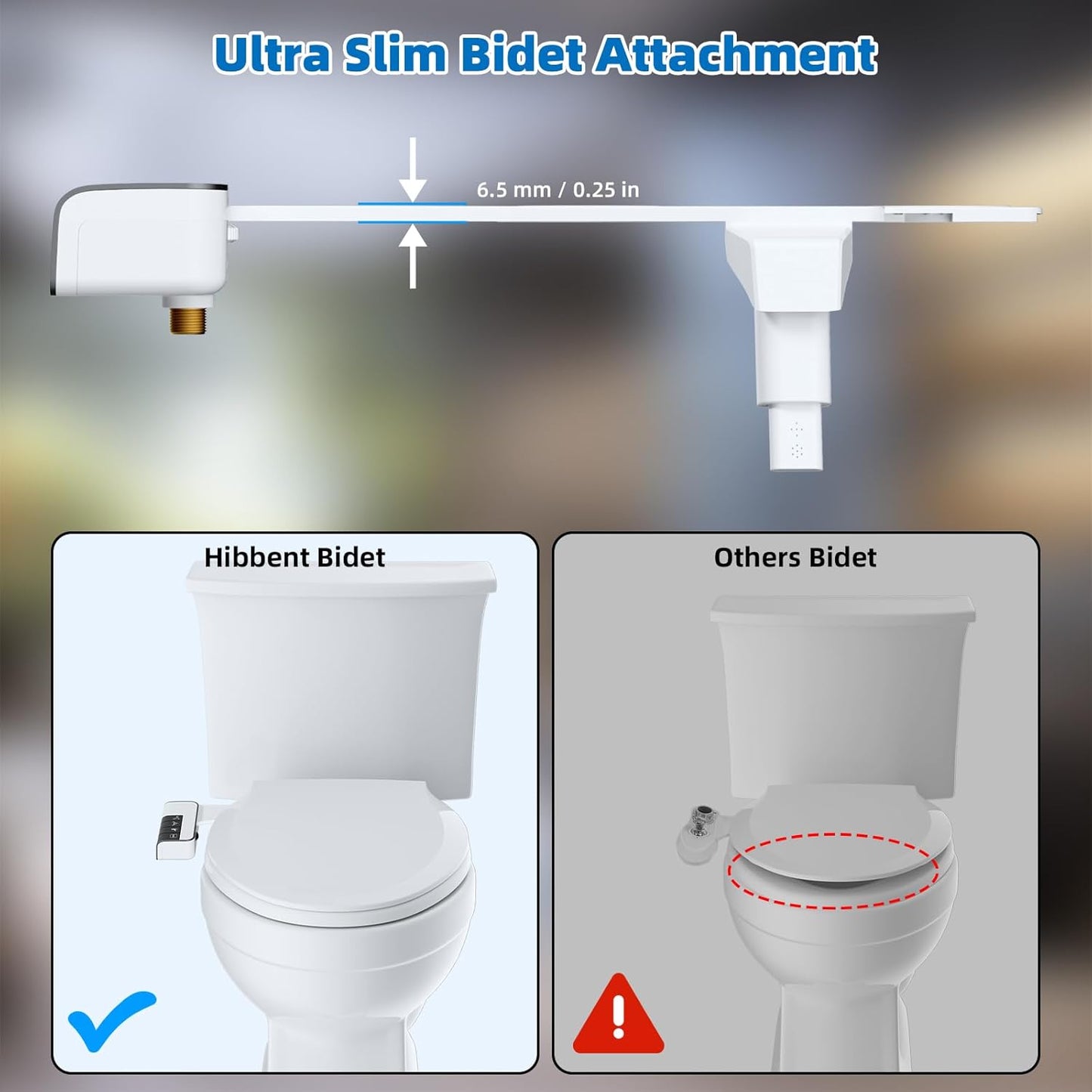 Bidet Attachment for Toilet - Non-Electric Dual Nozzle, Adjustable Water Pressure, Self-Cleaning, White